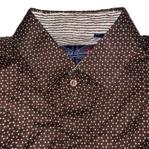 English Laundry Brown w Cream Casual Long Sleeve Cotton Shirt XL